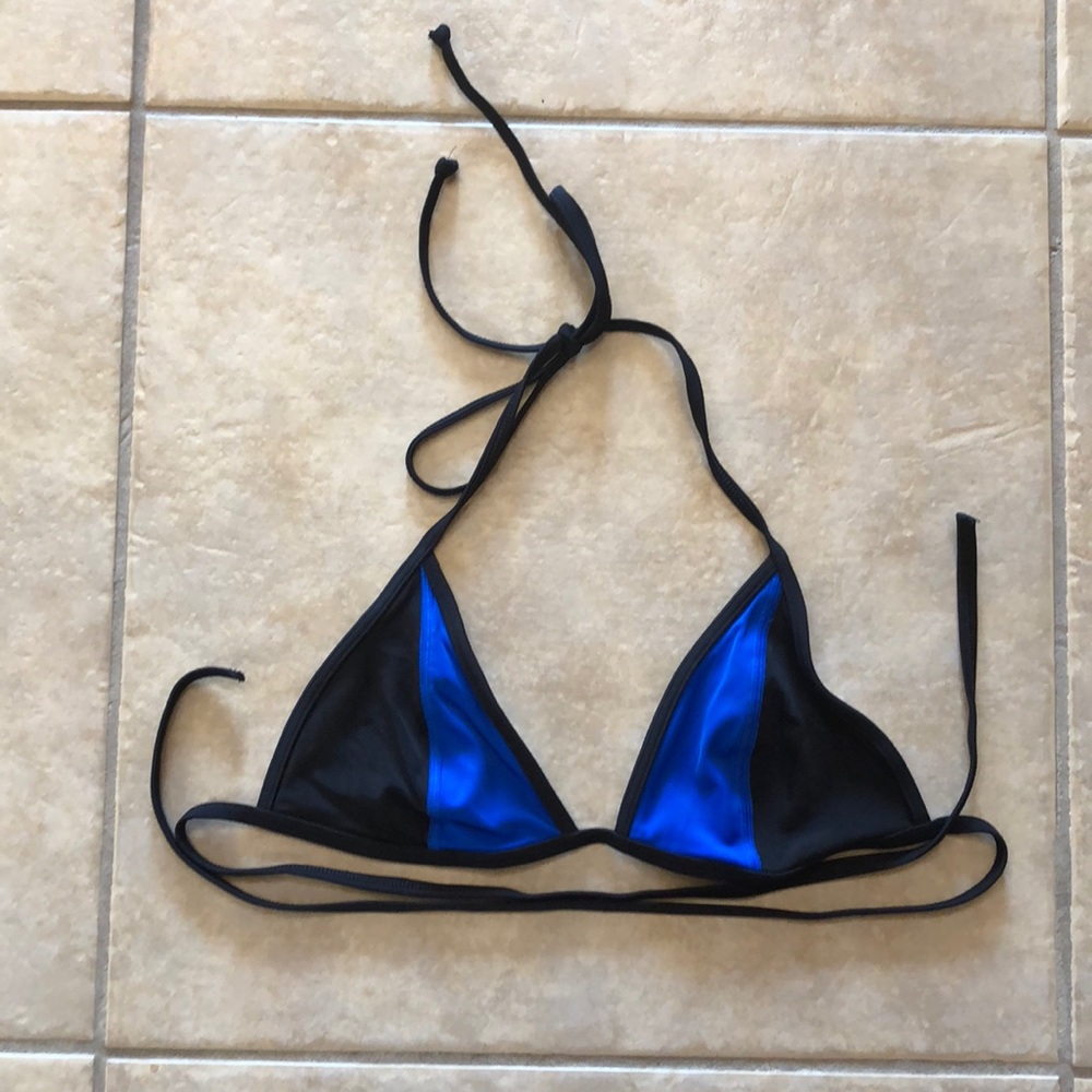 Pink triangle bikini top